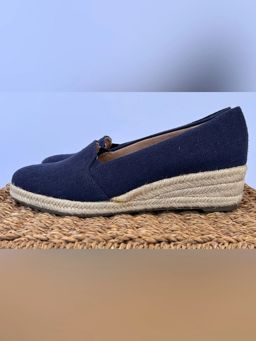 Life Stride Women’s Velocity 2.0 Kamilla Wedge Espadrilles Navy Size 7W